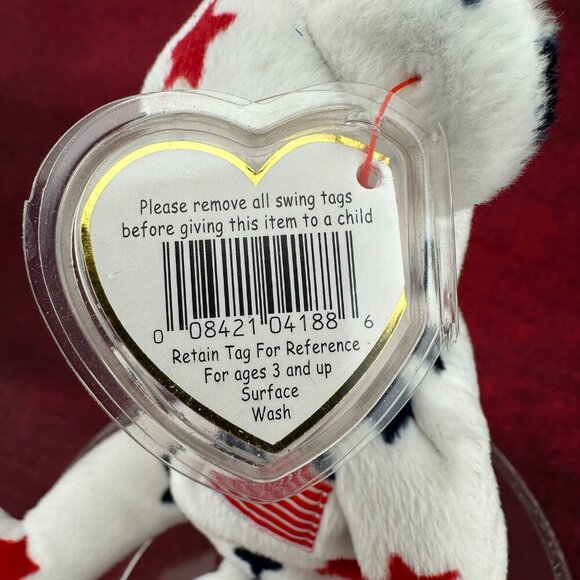 TY BEANIE BABIES BABY "GLORY" PLUSH STUFFED BEAR PATRIOTIC, RARE - Picture 2 of 6